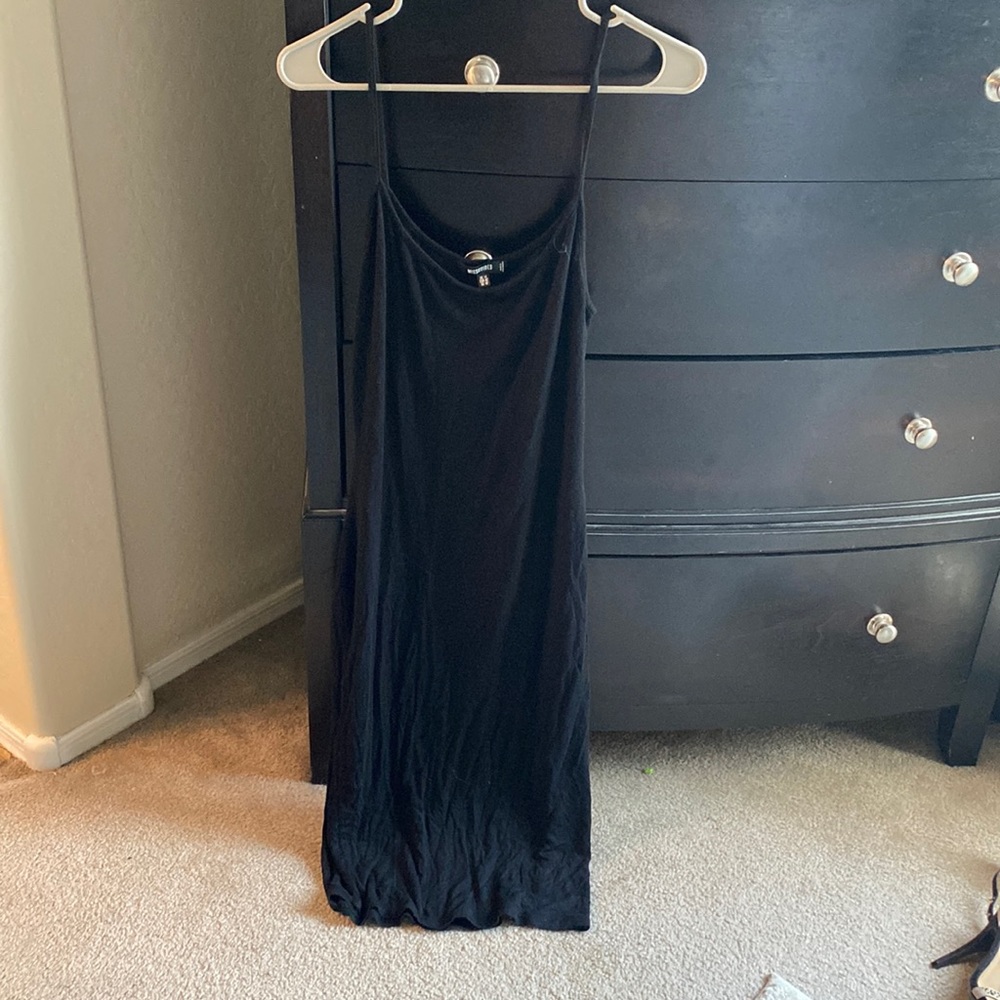 Black spaghetti strap long dress